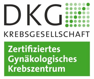 Logo DKG Krebsgesellschaft Zertifiziertes Gynäkologisches Krebszentrum - öffnet die Seite OnkoZert.