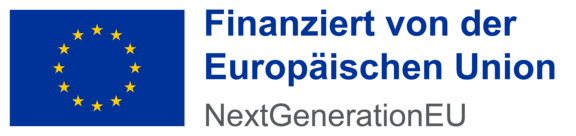 Logo Finanziert von der Europäischen Union, NextGenerationEU (links Europaflagge)