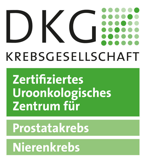 Logo DKG Krebsgesellschaft - Zertifiziertes Uroonkologisches Zentrum für Prostatakrebs und Nierenkrebs