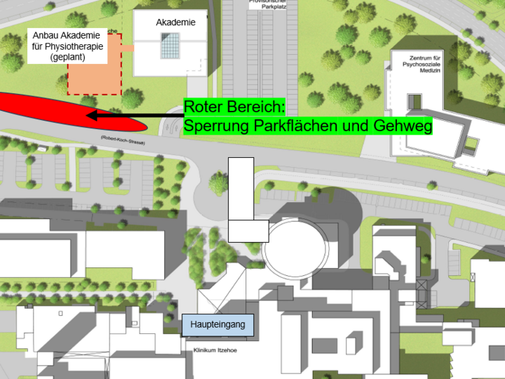 Lageplan Parkflächensperrung