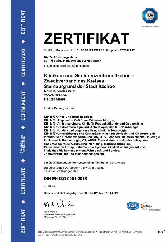 Öffnet das Zertifikat Zertifikat ISO 9001.